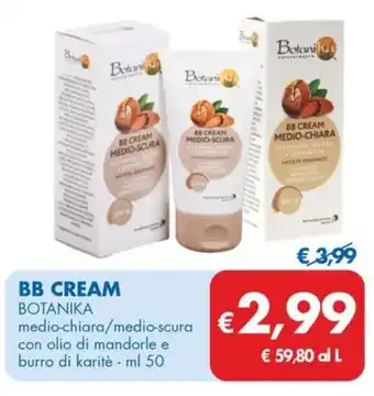 MD Discount BB CREAM BOTANIKA medio-chiara/medio-scura con olio di mandorle e burro di karitè - ml 50 offerta