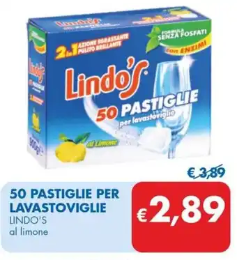 50 PASTIGLIE PER LAVASTOVIGLIE LINDO'S al limone