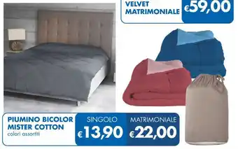 MD Discount PIUMINO BICOLOR SINGOLO MISTER COTTON colori assortiti MATRIMONIALE offerta