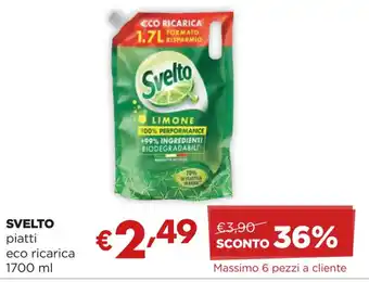 Acqua & Sapone SVELTO piatti eco ricarica 1700 ml offerta