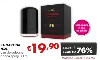 Acqua & Sapone LA MARTINA N.03 eau de cologne donna spray 80 ml offerta