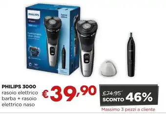 Acqua & Sapone PHILIPS 3000 rasoio elettrico barba + rasoio elettrico naso offerta