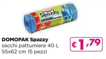 DOMOPAK Spazzy sacchi pattumiera 40 L 55x62 cm 15 pezzi