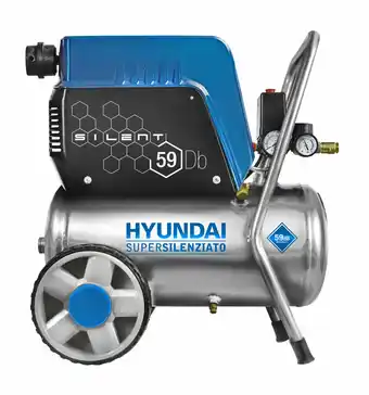 Eurobrico Compressore d'aria super silenziato hyundai - 59 db 24 litri cofanato offerta