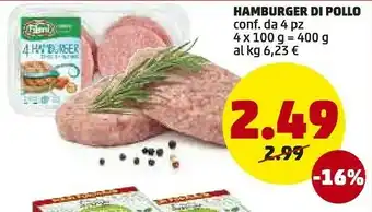 PENNY Fileni Hamburger Di Pollo offerta