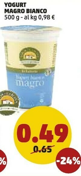 PENNY Sapor di Cascina Yogurt Bianco Magro 500 G(ml) offerta