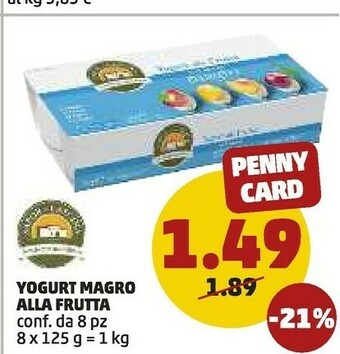 PENNY Sapor di Cascina - Yogurt alla Frutta la Latteria Banana, Albicocca, Fragola, Frutti di Bosco 1000 g(ml) offerta