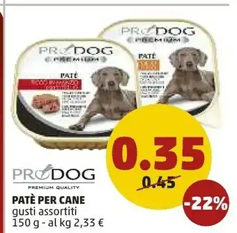 PENNY Pro Dog Pate Per Cane offerta