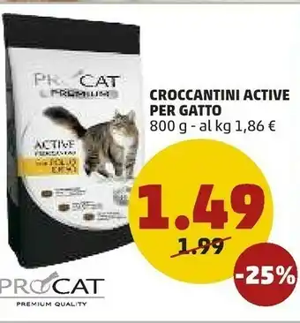 PENNY Pro Cat Croccantini Active Per Gatto offerta