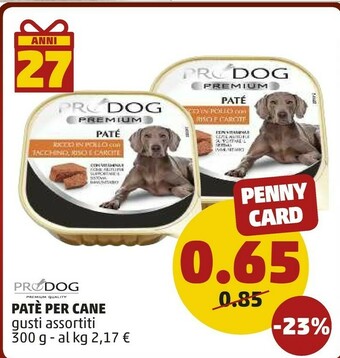 PENNY Prodog Pate Per Cane offerta