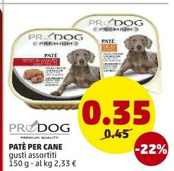 PENNY Pro Dog Pate Per Cane offerta