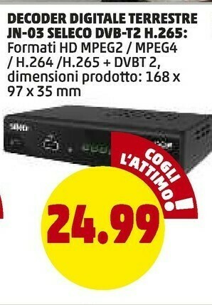 Decoder Digitale Terrestre Jn-03 Seleco Dvb-t2 H.265