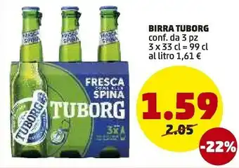 PENNY Tuborg Birra Chiara 990 G(ml) offerta