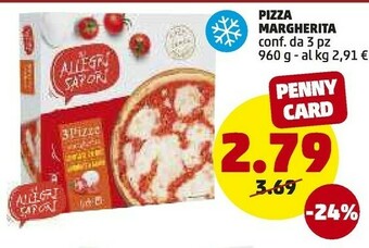 PENNY Gli allegri sapori Pizza Margherita 960 G offerta