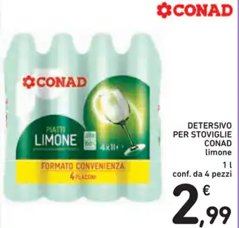 Spazio Conad Conad Detersivo per Stoviglie 1l 4 pezzi offerta