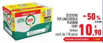 Spazio Conad Fairy Platinum Detersivo per Lavastoviglie 110 pezzi offerta
