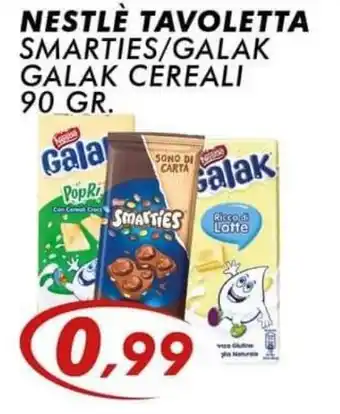 NESTLÈ TAVOLETTA SMARTIES/GALAK GALAK CEREALI 90 GR.