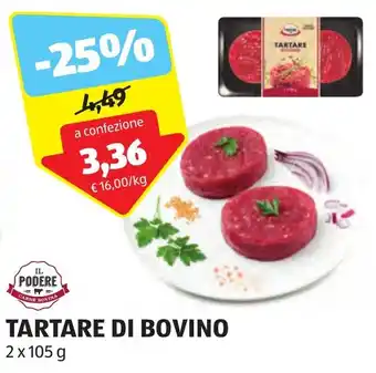 ALDI IL PODERE TARTARE DI BOVINO 2 x 105 g offerta