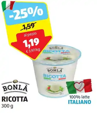 ALDI BONLÀ RICOTTA 300 g offerta