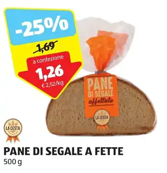 ALDI LA CESTA PANE DI SEGALE A FETTE 500 g offerta
