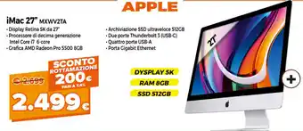 Parente Expert Apple iMac 27" MXWV2TA offerta