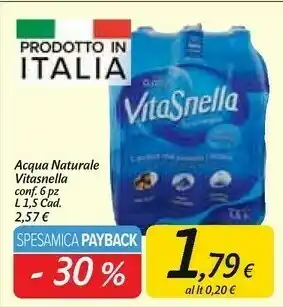 Carrefour Market Vitasnella Acqua offerta