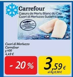 Carrefour Market Blanc Filetti di merluzzo offerta