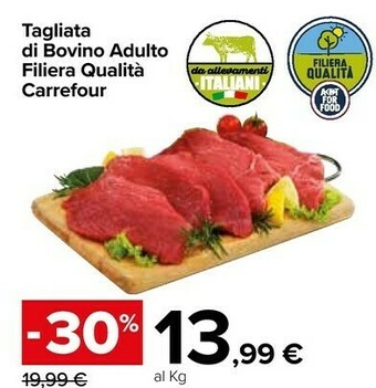 Carrefour Market Carrefour Tagliata Di Bovino Adulto Filiera Qualità offerta