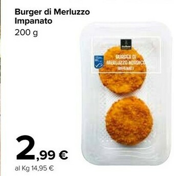 Carrefour Market Burger Di Merluzzo Impanato offerta