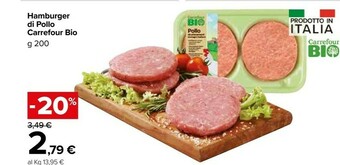 Carrefour Market Carrefour - Hamburger Di Pollo Biologico 200 G(ml) offerta