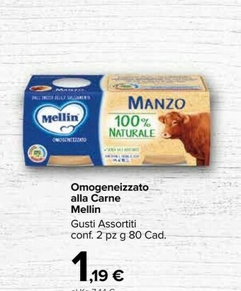 Carrefour Market Mellin Omogeneizzato Alla Carne offerta