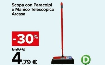 Carrefour Market Scopa Con Paracolpi E Manico Telescopico Arcasa offerta