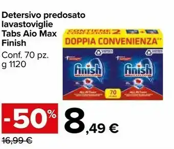 Carrefour Market Finish Detersivo Predosato Lavastoviglie Tabs Aio Max offerta