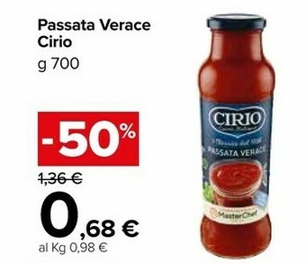 Carrefour Market Cirio La Verace Passata 700 G(ml) offerta