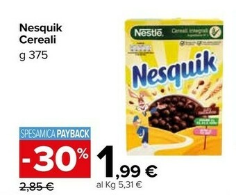 Carrefour Market Nestlè Cereali Nesquik 375 G(ml) offerta