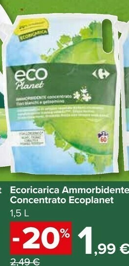 Carrefour Market Ecoricarica Ammorbidente Concentrato Ecoplanet offerta