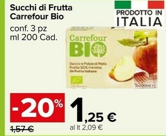 Carrefour Market Carrefour Bio Succhi Di Frutta offerta