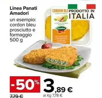Carrefour Market Amadori Cordon Bleu Con Prosciutto Cotto Di Tacchino E Formaggio 500 G(ml) offerta