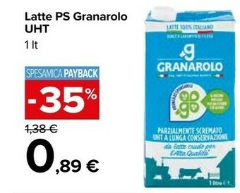 Carrefour Market Granarolo Latte UHT Parzialmente Scremato A Lunga Conservazione 1000 G(ml) offerta