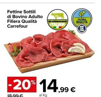Carrefour Market Carrefour Fettine Sottili Di Bovino Adulto Filiera Qualità offerta