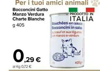 Carrefour Market Bocconcini Gatto Manzo Verdura Charte Blanche offerta