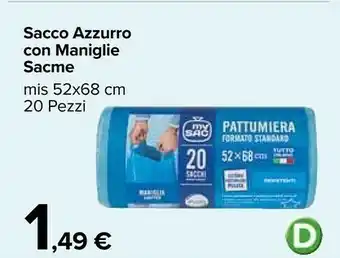 Carrefour Sacco Azzurro Con Maniglie Sacme offerta