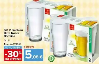 Carrefour Bormioli Rocco Set 2 Bicchieri Birra Nonix offerta