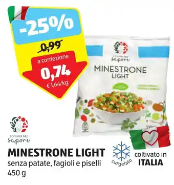 ALDI MINESTRONE LIGHT senza patate, fagioli e piselli 450 g offerta