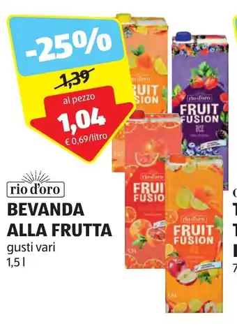 ALDI rio d'oro BEVANDA ALLA FRUTTA gusti vari 1,5 l offerta