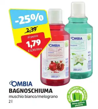 ALDI OMBIA BAGNOSCHIUMA muschio bianco/melograno 2 l offerta