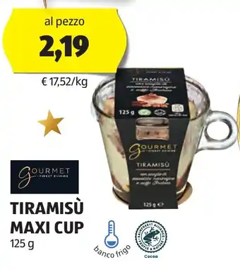 ALDI GOURMET FINEST CUISINE TIRAMISÙ MAXI CUP 125 g offerta