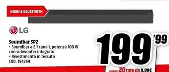 MediaWorld LG SP2 Altoparlante Soundbar Grigio 2.1 Canali 100 W offerta