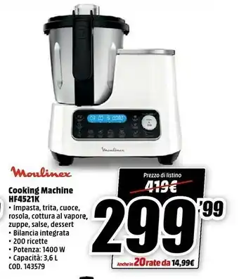 MediaWorld Moulinex Cooking Macchine Hf4521k offerta