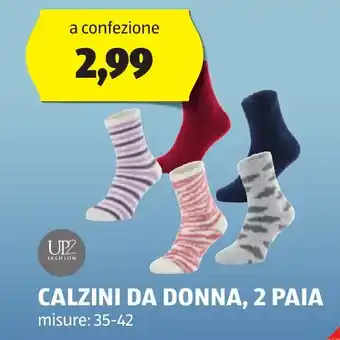 ALDI UP2 FASHION CALZINI DA DONNA, 2 PAIA offerta